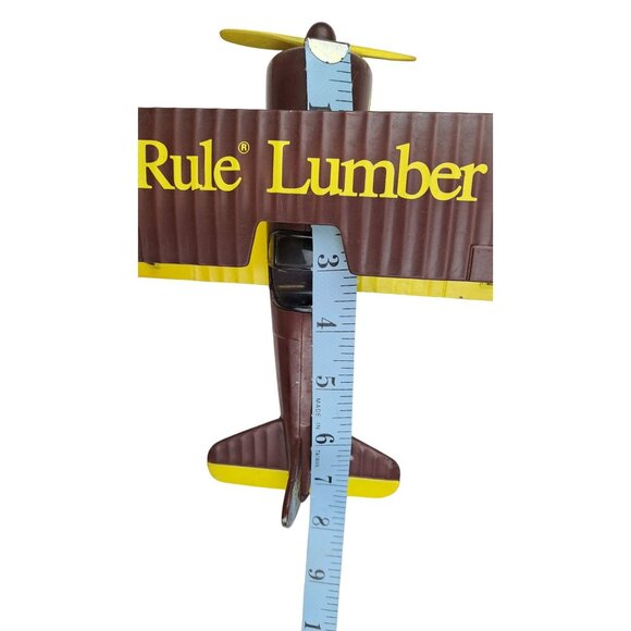 Vintage Stearman Bi-Wing Bank Die Cast Airplane Golden Rule Lumber Liberty Promo - Picture 11 of 11